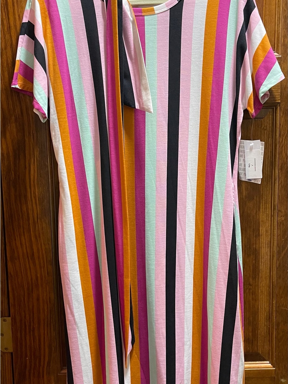 LuLaRoe Striped Midi Dress in Pink, Mint, Black, Mustard